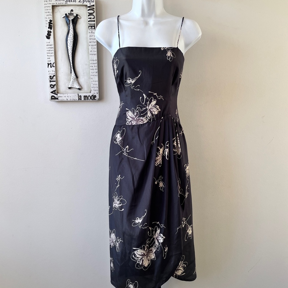 Vintage Lillie Rubin Black Tulip Cocktail Dress Whimsigoth Size XS